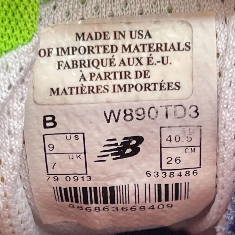 New Balance 890 Shoes Womens Size 9 B Rainbow Tie Dye Running Comfort Walking
